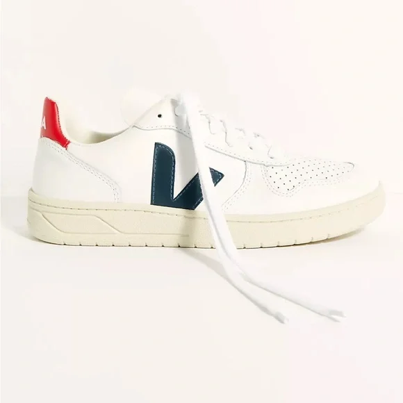 Veja White and Navy Athletic Shoes - Picture 3 of 7
